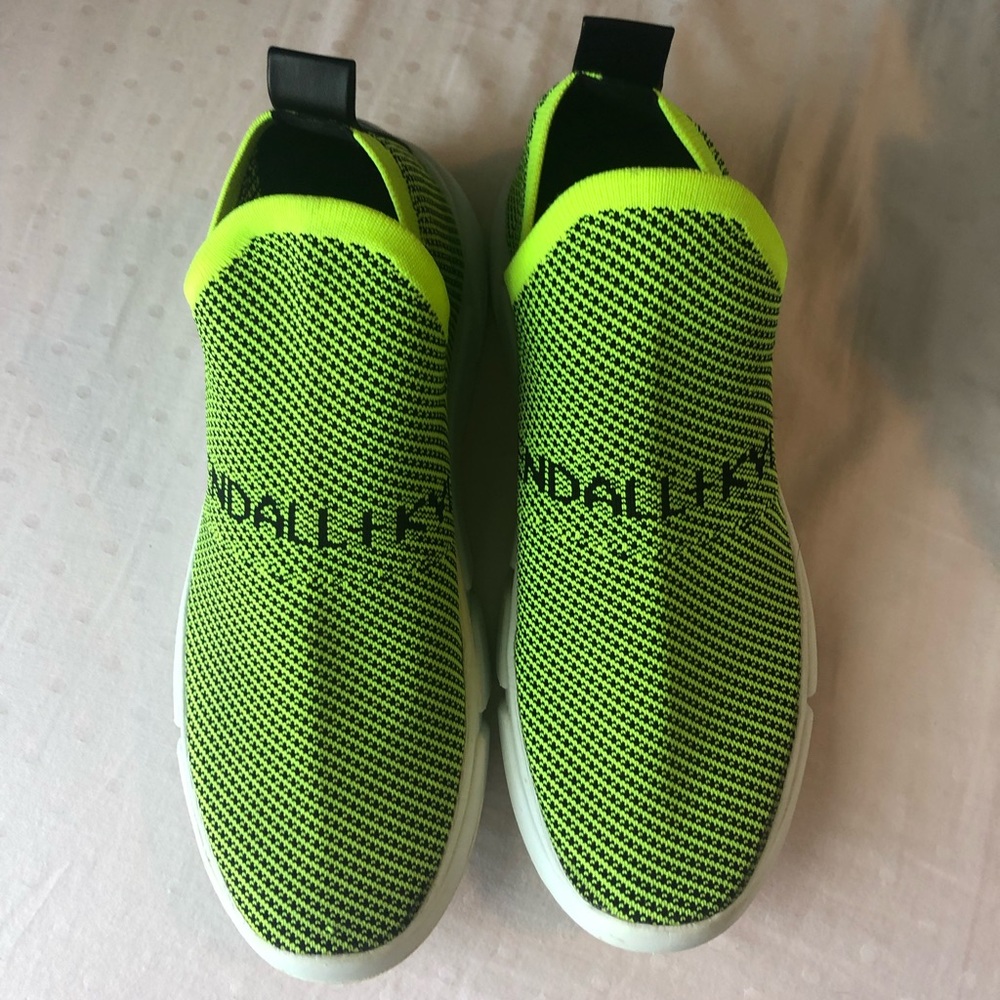 kendall and kylie laser yellow tennis shoes